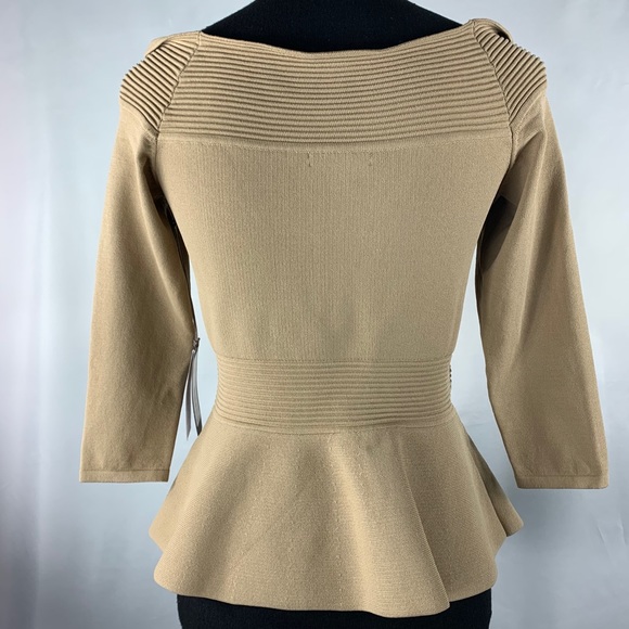 New York & Company Boat Neck Peplum Blouse Size M - Picture 2 of 6